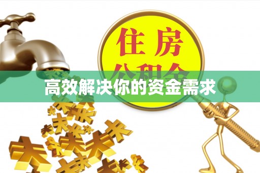 金山高效解决你的资金需求