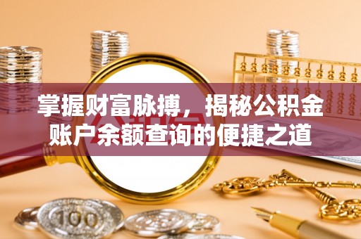 金山掌握财富脉搏，揭秘公积金账户余额查询的便捷之道